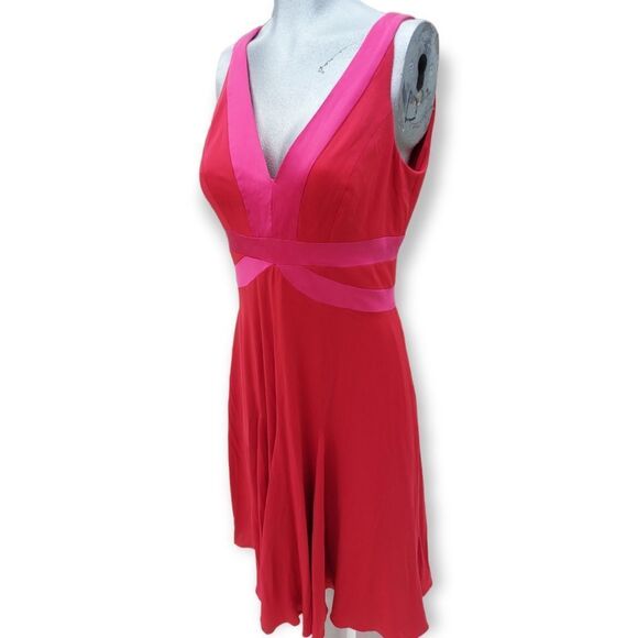 Kay Unger Red and Pink Midi Dress - Picture 11 of 11
